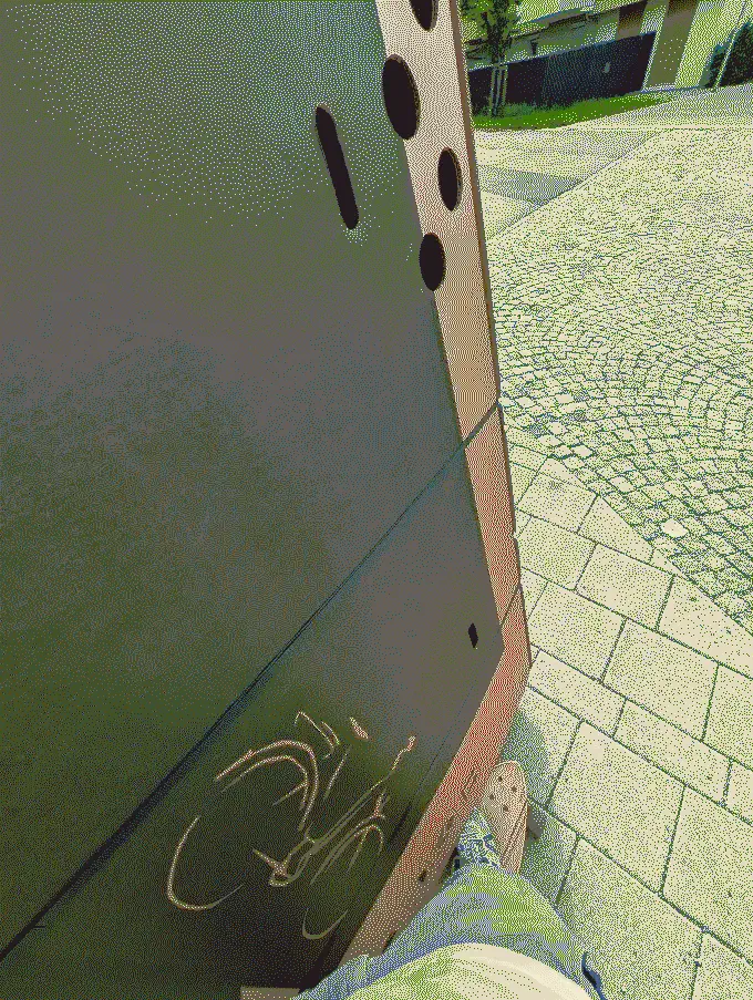 
              Me transporting a large box on my longboard
            